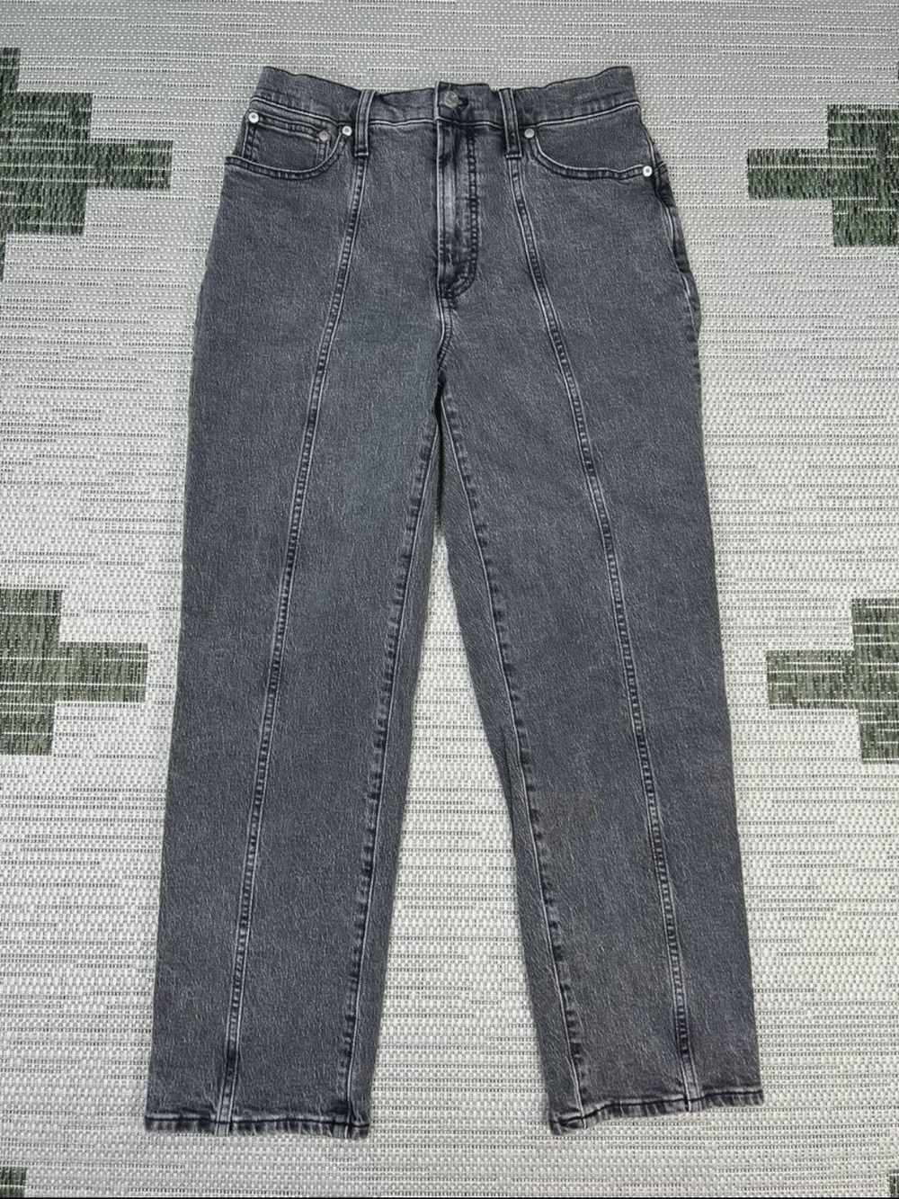 MADEWELL Perfect Vintage Straight Jeans - Washed Black